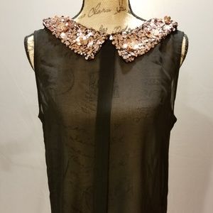 FOREVER 21 Sheer Camisole with Sequin Collar